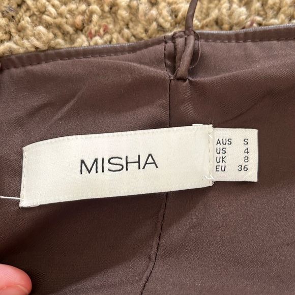 MISHA Faux Leather Midi Dress - Picture 3 of 4